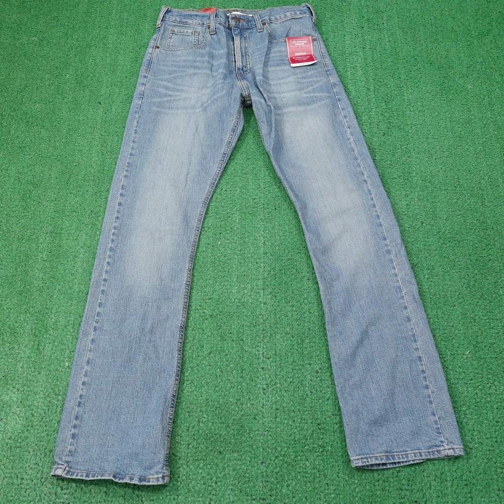 New! Levi Strauss Signature Jeans Mens 30x32 Blue Light Wash Relaxed Fit Bootcut